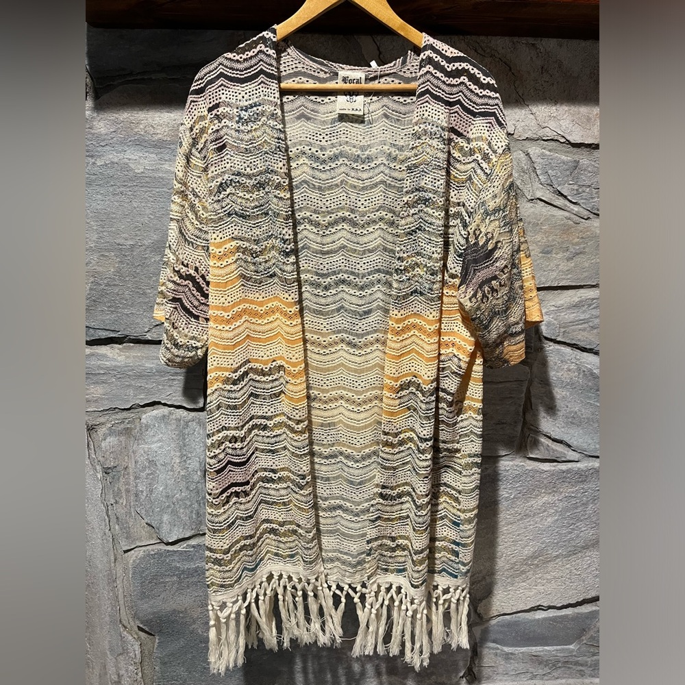 Vocal Multicolor Open-Front Sweater/Cover